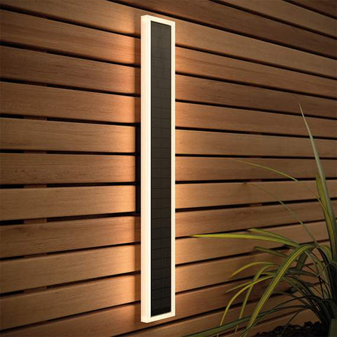 Halo Rectangle Solar Wall Light Warm White and White