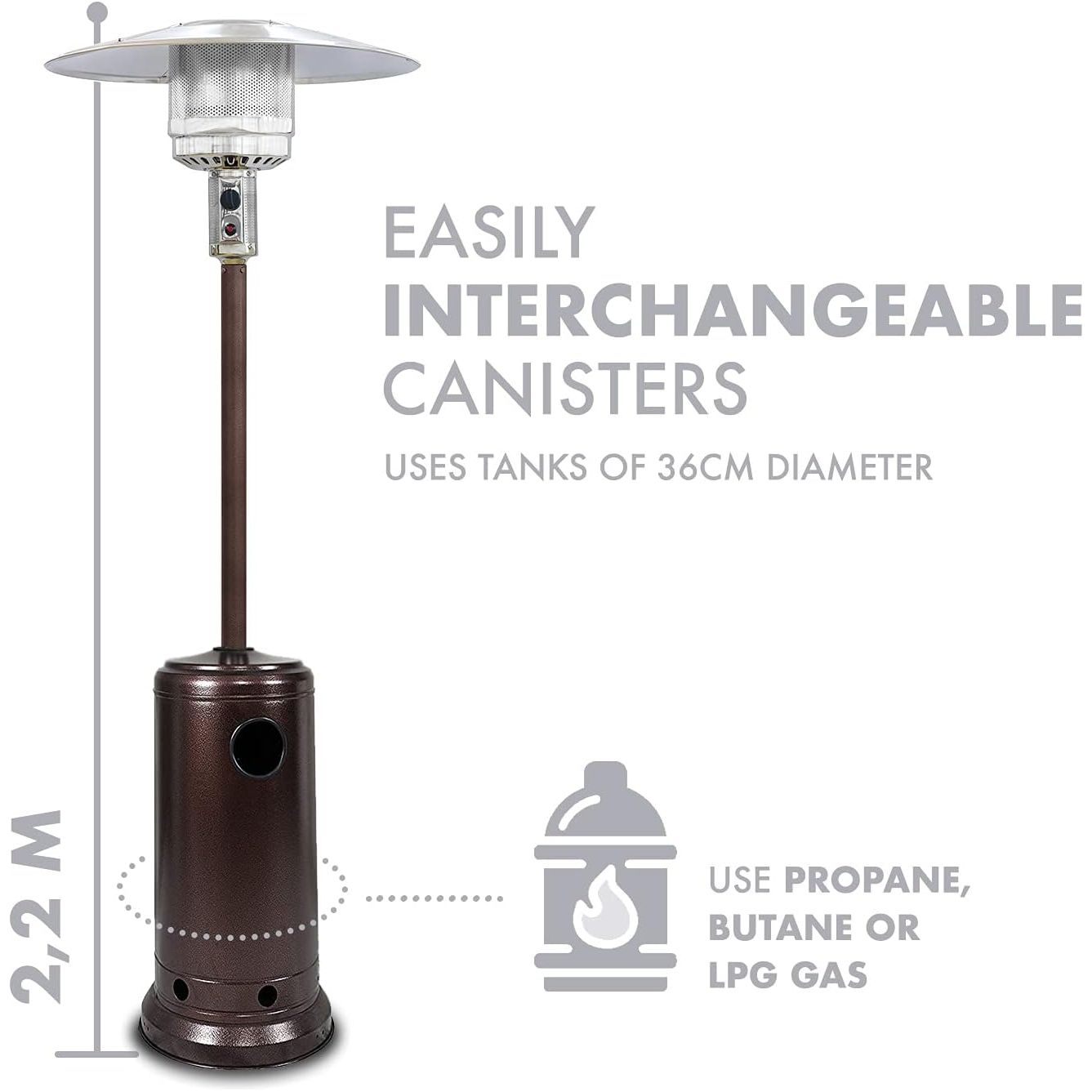 Outdoor Patio Gas Heater Powerful Heat Output For Cafes, Restaurants & Gardens