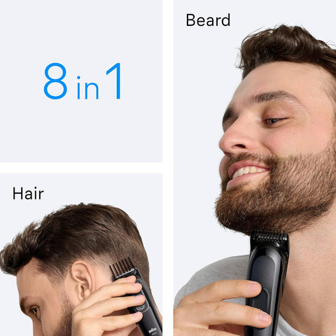 Braun 8-in-1 All-in-One Beard Trimmer & Hair Clipper for Men, Series 3 Grooming Kit