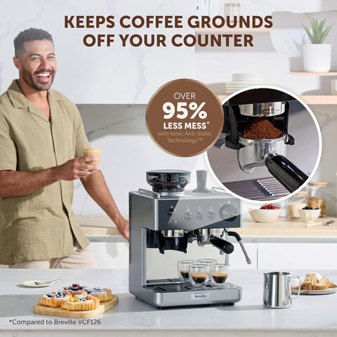Breville Barista Classic Espresso Machine Bean to Cup Coffee Maker with Integrated Coffee Grinder & Milk Frother