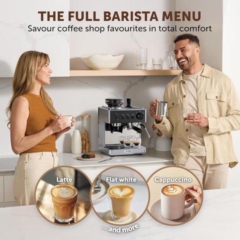 Breville Barista Classic Espresso Machine Bean to Cup Coffee Maker with Integrated Coffee Grinder & Milk Frother