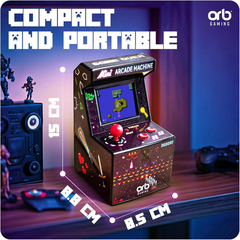 Mini Arcade Machine, 240 Built-In 8-Bit Games, 2.5” Full Colour Screen