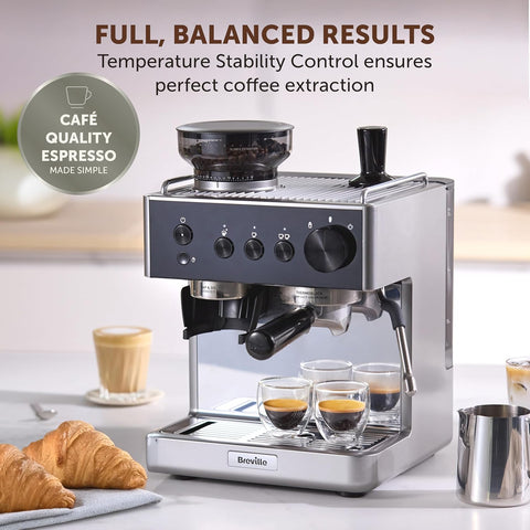 Breville Barista Classic Espresso Machine Bean to Cup Coffee Maker with Integrated Coffee Grinder & Milk Frother