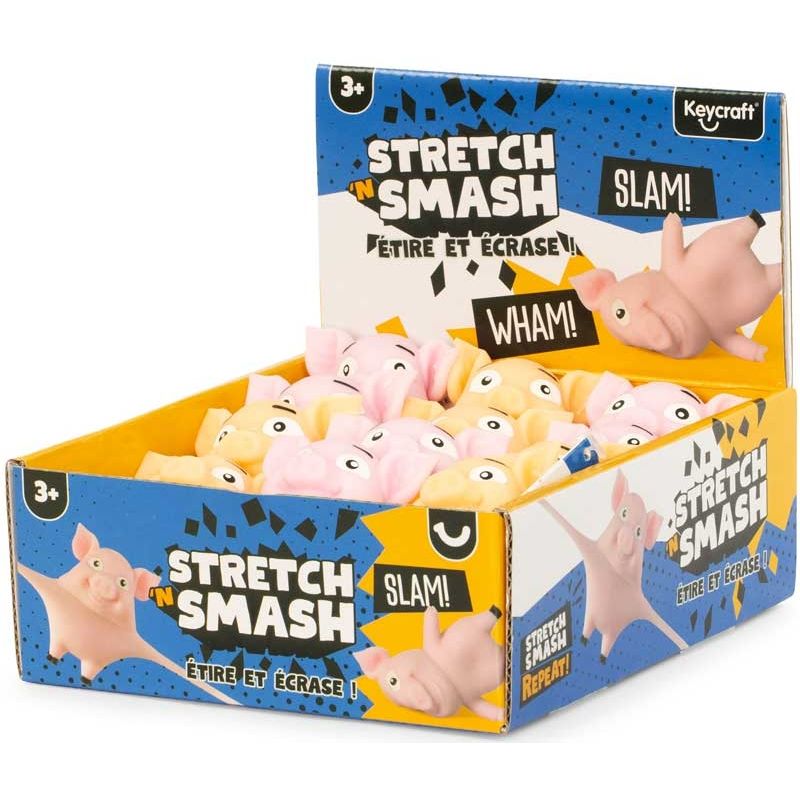 STRETCH N SMASH MINI PIG SENSORY TOY ASSORTED